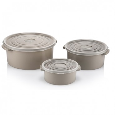 3'lü Yuvarlak Mikrodalga Saklama Kabı Seti