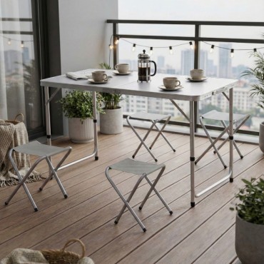 4 Sandalyeli Katlanabilir Masa Seti