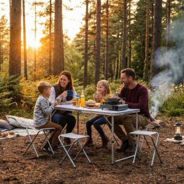 4 Sandalyeli Katlanabilir Masa Seti
