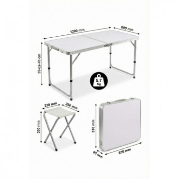 4 Sandalyeli Katlanabilir Masa Seti