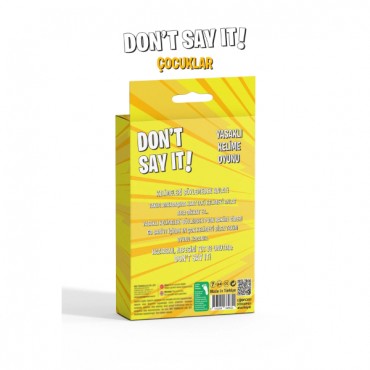 Yasaklı Kelime Oyunu Don't Say It! Çocuklar - Eğlenceli Kart Oyunu