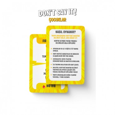 Yasaklı Kelime Oyunu Don't Say It! Çocuklar - Eğlenceli Kart Oyunu