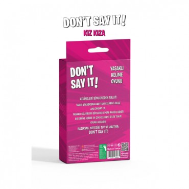 Yasaklı Kelime Oyunu Don't Say It! Kız Kıza - Eğlenceli Kart Oyunu