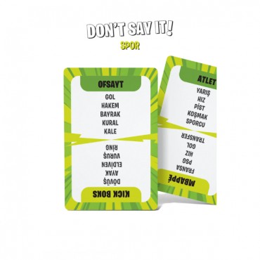 Yasaklı Kelime Oyunu Don't Say It! Spor - Eğlenceli Kart Oyunu