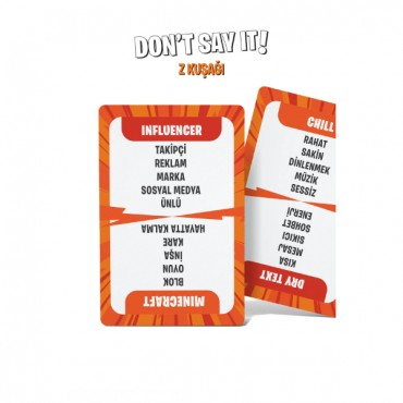 Yasaklı Kelime Oyunu Don't Say It! Z Kuşağı - Eğlenceli Kart Oyunu