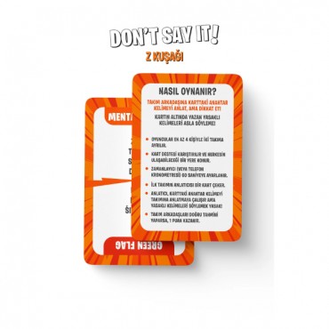 Yasaklı Kelime Oyunu Don't Say It! Z Kuşağı - Eğlenceli Kart Oyunu