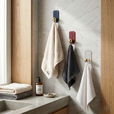 3'lü Gold Top Uçlu Yapışkanlı Plastik Askı 