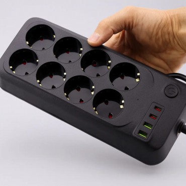 Termal Akım Korumalı 8 Prizli Uzatma Kablosu