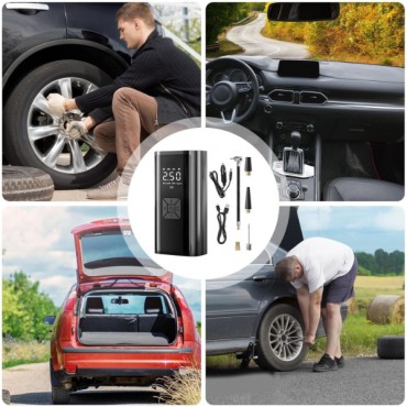 Dijital Ekranlı Şarjlı Taşınabilir Araç Hava Kompresörü