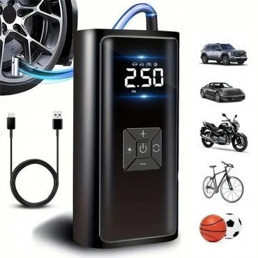 Dijital Ekranlı Şarjlı Taşınabilir Araç Hava Kompresörü