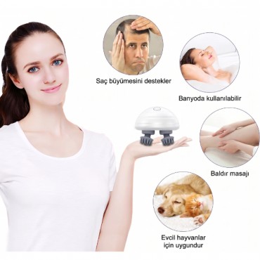 Şarjlı Su Geçirmez Saç ve Vücut Masaj Cihazı 