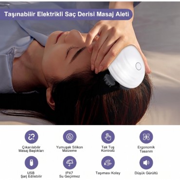 Şarjlı Su Geçirmez Saç ve Vücut Masaj Cihazı 