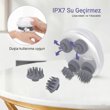 Şarjlı Su Geçirmez Saç ve Vücut Masaj Cihazı 