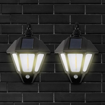 2'li Solar Cob Led Sensörlü Duvar Lambası 
