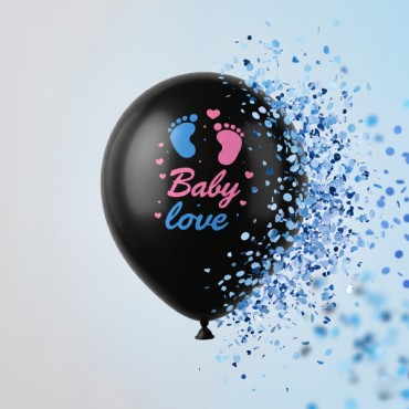  Mavi Konfetili Cinsiyet Balonu