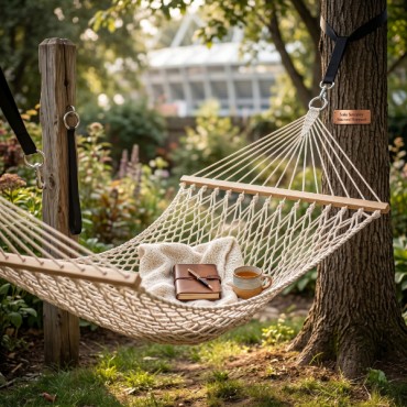 Makrome İp Lüks Tek Kişilik Hamak 