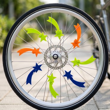 6 Adet Renkli Kuyruklu Yıldız Bisiklet Teker Süsü
