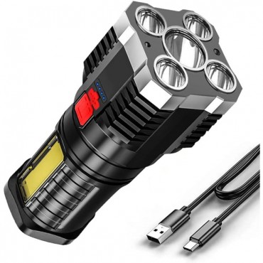 USB Şarjlı 4 Modlu El Feneri 