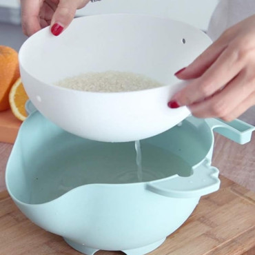 Çok Fonksiyonlu Salata Aparatı - Süzgeçli Doğrayıcı Kase 