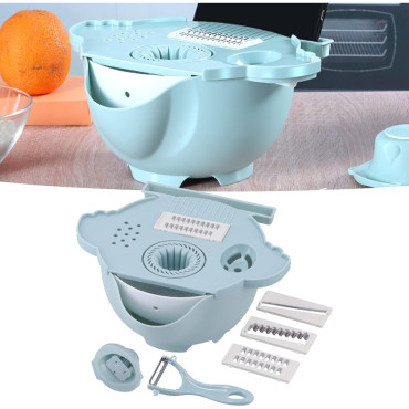 Çok Fonksiyonlu Salata Aparatı - Süzgeçli Doğrayıcı Kase 