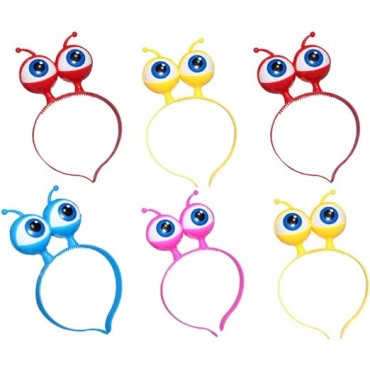 Rengarenk 3 Farklı Fonksiyonda Yanan Led Işıklı Uzaylı Göz Taç 1 Adet 18x12 cm