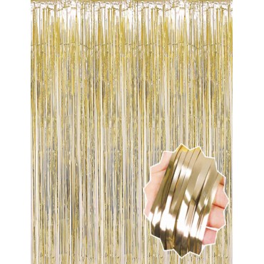 Mat Altın Püsküllü Kapı Perdesi - Parti, Bekarlığa Veda, Doğum Günü 1x2 m