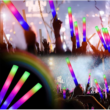 Led Işıklı Rengarenk Sünger Parti Çubuk  46 cm