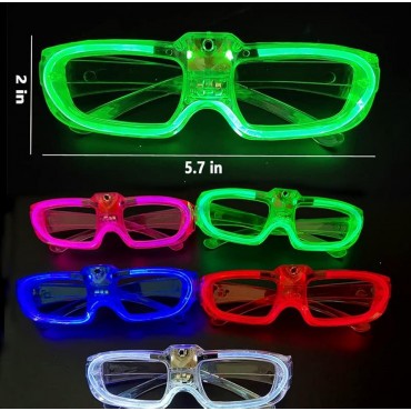 Yeşil LED Işıklı Parti Gözlüğü - 3 Modlu
