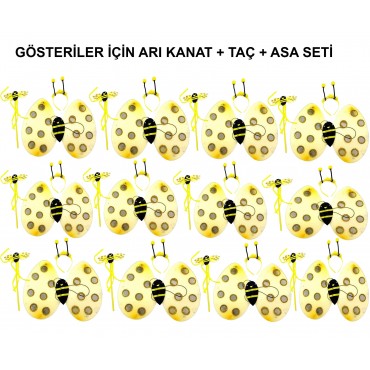 Okul Gösterileri için 12'li Arı Kanadı Seti - Etkinlik Kanatları