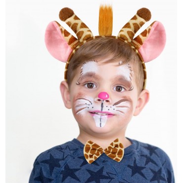 Zürafa Kosümü Aksesuar Seti 3 lü - Taç Papyon Kuyruk