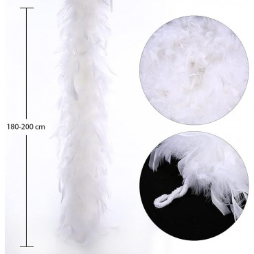 Beyaz Renk Kabarık Kalın Otriş Boa Tüy 6 cm Genişlik 180-200 cm Uzunluk