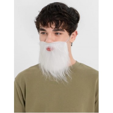 Beyaz Kırçıllı Arkadan Lastikli Beyaz Takma Sakal Yetişkin Çocuk Uyumlu