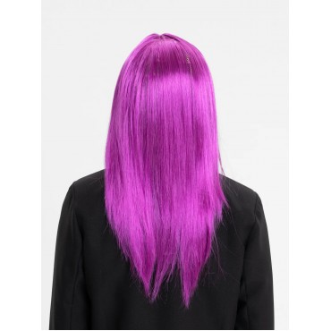 Fuşya Renk Düz Kesim Uzun Parti Peruğu Takma Saç