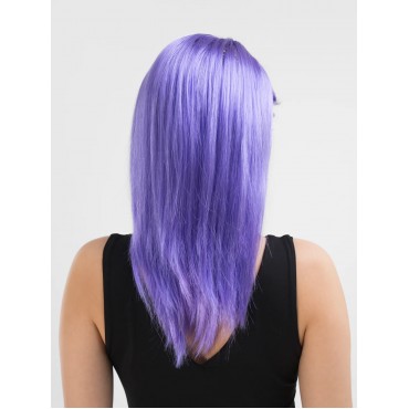 Lila Renk Uzun Düz Parti Peruğu