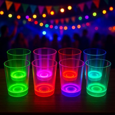 PartyGlow Neon Mor Bardak 8.5 x 10.5 cm