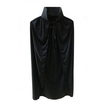 Siyah Renk Kapşonlu Pelerin 120 cm