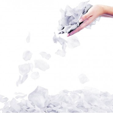 Beyaz Renk Gül Yaprağı Şekilli Konfeti 1 Paket 100 Adet