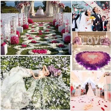 Beyaz Renk Gül Yaprağı Şekilli Konfeti 1 Paket 100 Adet