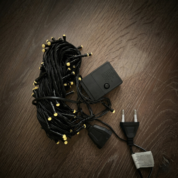 10m 100 LED Damla Uçlu Gün Işığı Siyah Kablo