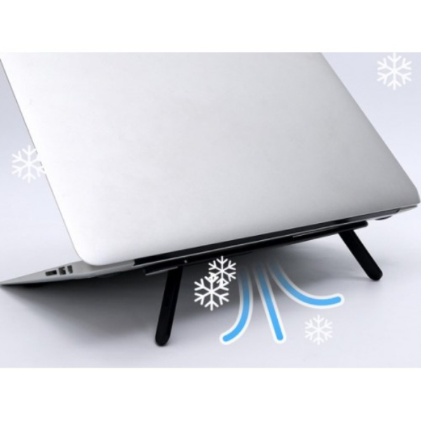 Siyah 2 Kademeli Katlanabilir ve Yapışkanlı Laptop Standı  - 4