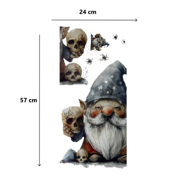 Gotik Cüce ve Kafatası Halloween Duvar Sticker Seti - 3