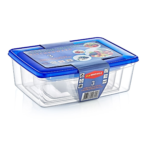 3'lü Köşeli Saklama Kabı Seti