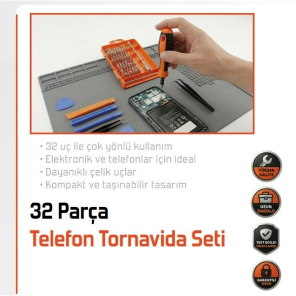 32 Parça Telefon Tamir Mini Tornavida Seti - 5