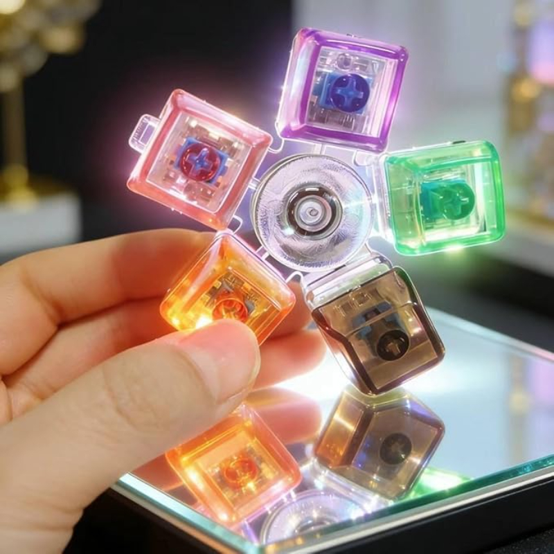 Mekanik Switch Klavye Stres Çarkı - Renkli Tuşlu Fidget Oyuncak - 4