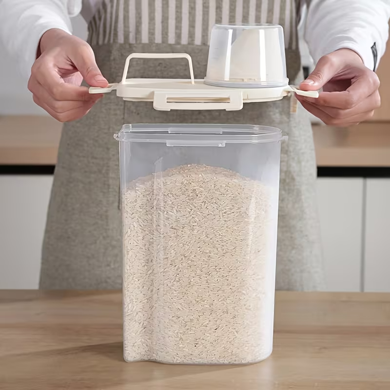 Ölçü Kabı Kapaklı Bakliyat Saklama Kabı - Kulplu Tasarım - 1800 ml - 5