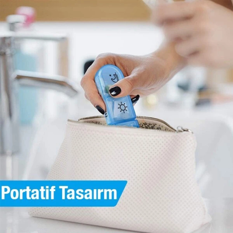 7 Günlük İlaç Kutusu - Sabah Öğlen Akşam 3 Bölmeli - Taşınabilir Tasarım - 3