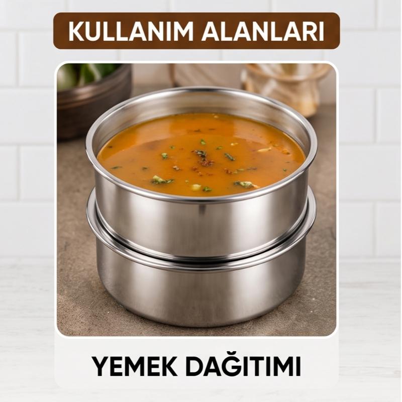 3'lü Metal Sefer Tası - Paslanmaz Çelik - 16 cm - 4