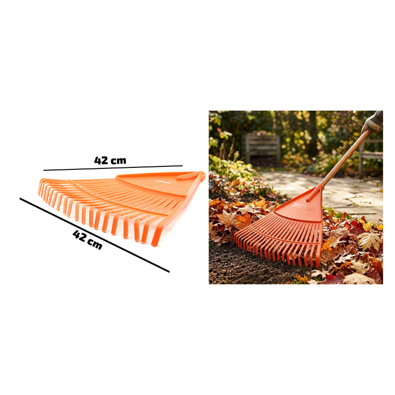 20 Dişli Yaprak Tırmığı - Plastik - 42 cm Genişlik - 4