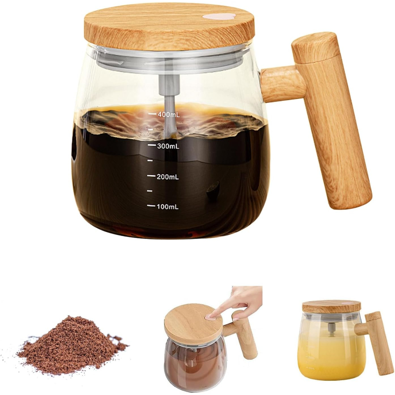 Otomatik Karıştırıcılı Kupa Bardak - Cam Fincan - Şarjlı  - 3