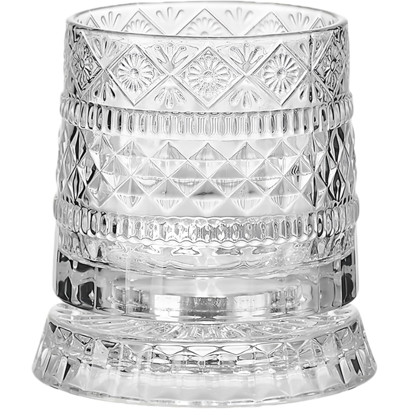 360 Derece Dönen Bardak - 280 ml - Kristal Cam  - 4